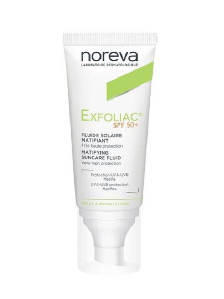 Noreva Exfoliac SPF50+ Mattifying Fluid<br>دژەخۆر بۆ پێستی چەورو زیپکە